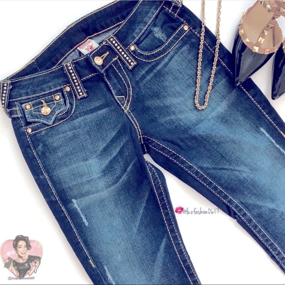 True Religion Yellow Swarovski Jeans